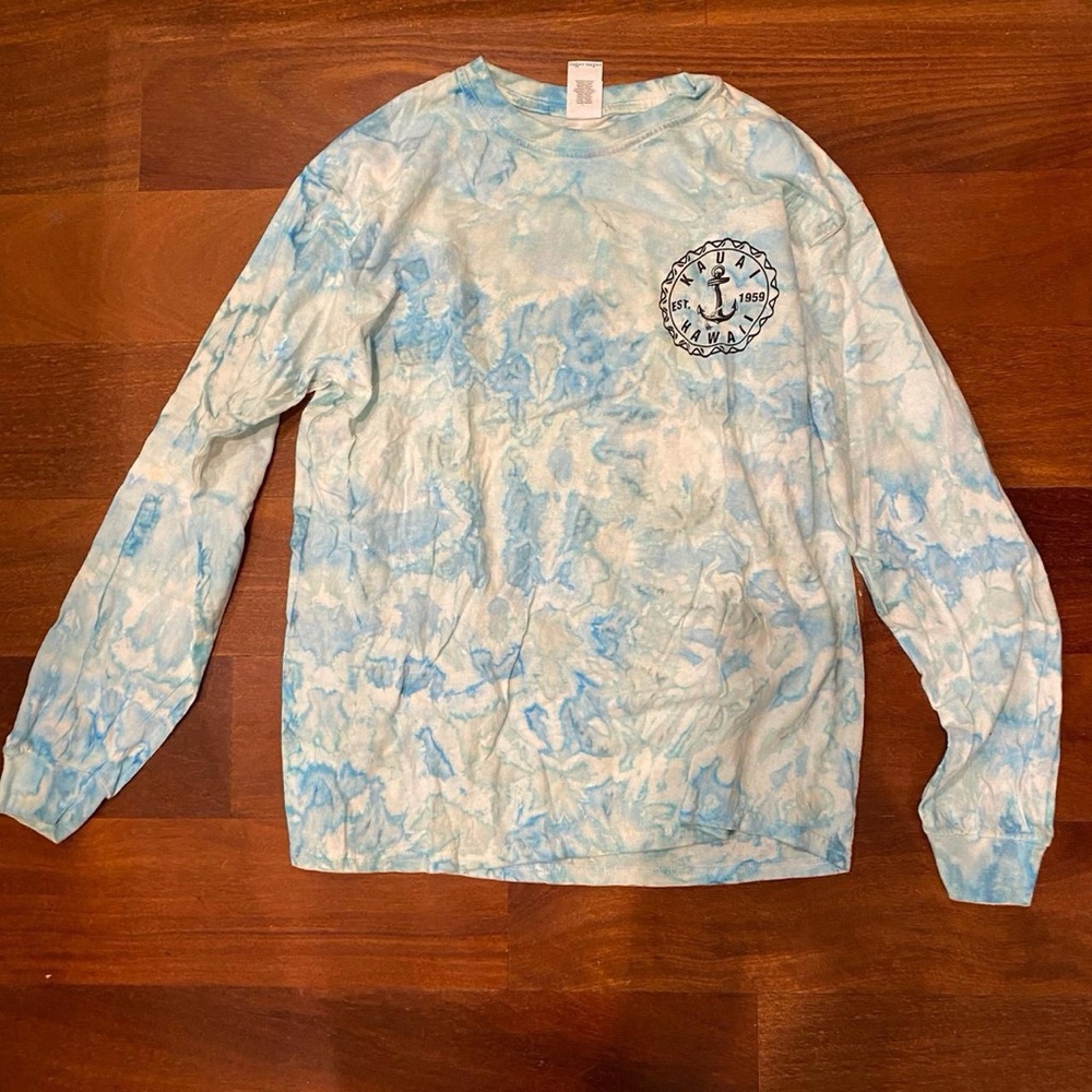 Gildan Blue Tie-Dye Long Sleeve Tee